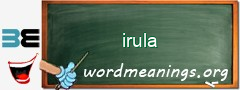 WordMeaning blackboard for irula